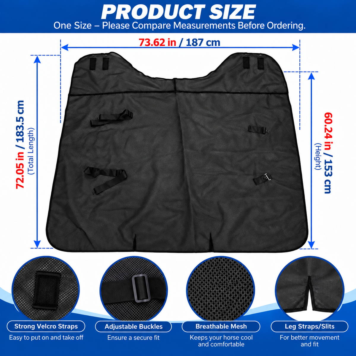 Breathable Mesh Horse Fly Sheet - Lightweight Summer Protection
