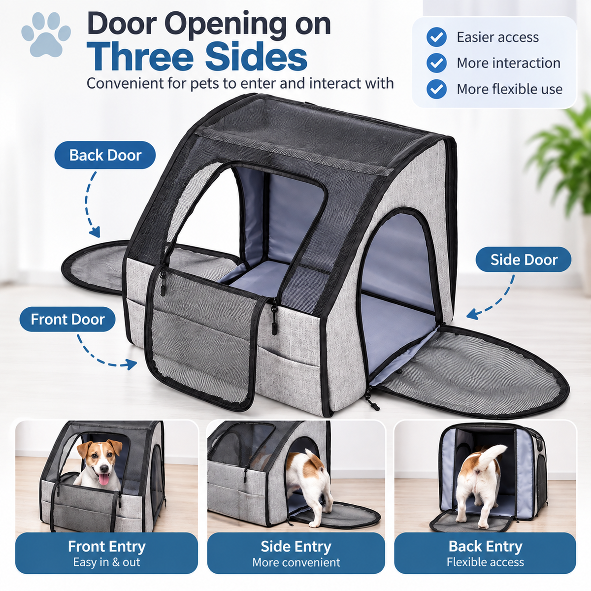 Portable Dog Car Carrier & Travel Crate - Foldable Soft Design