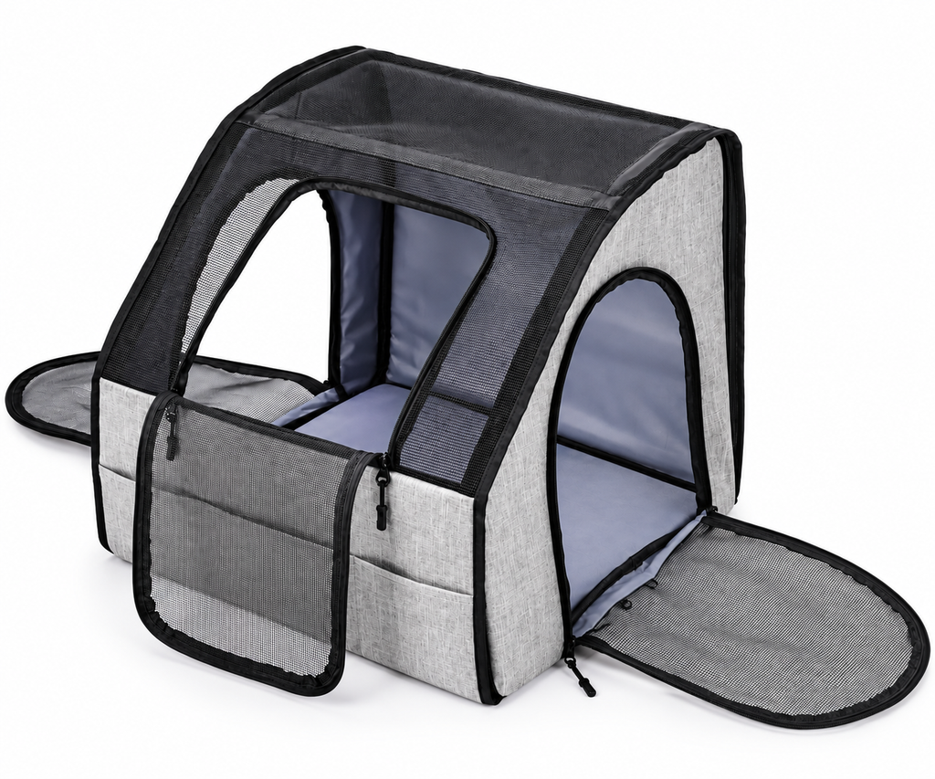 Portable Dog Car Carrier & Travel Crate - Foldable Soft Design