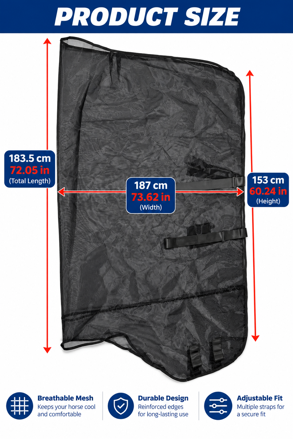 Breathable Mesh Horse Fly Sheet - Lightweight Summer Protection