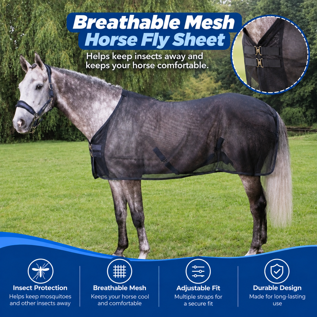 Breathable Mesh Horse Fly Sheet - Lightweight Summer Protection