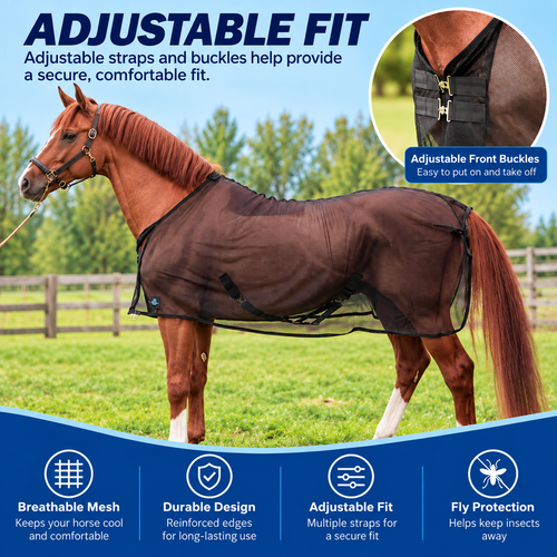 Breathable Mesh Horse Fly Sheet - Lightweight Summer Protection