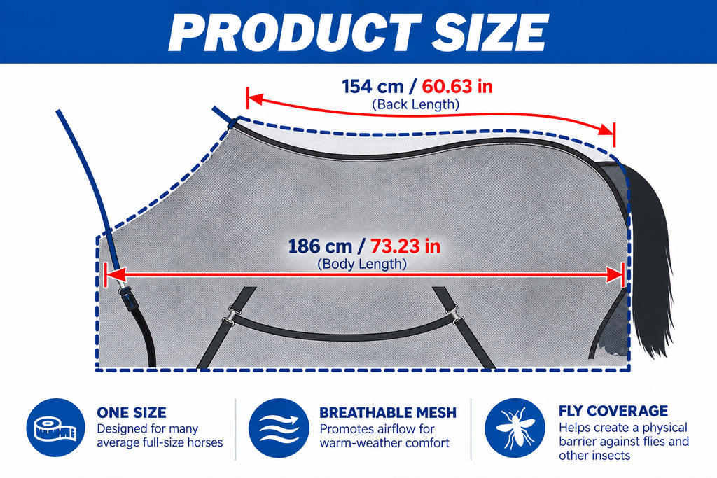 Breathable Mesh Horse Fly Sheet - Lightweight Summer Protection