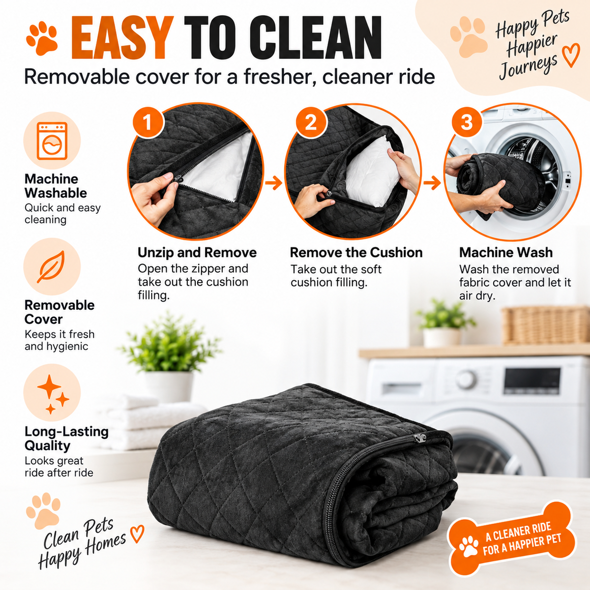 Dog Booster Car Seat for Small & Medium Dogs - Up To 40 Lb.